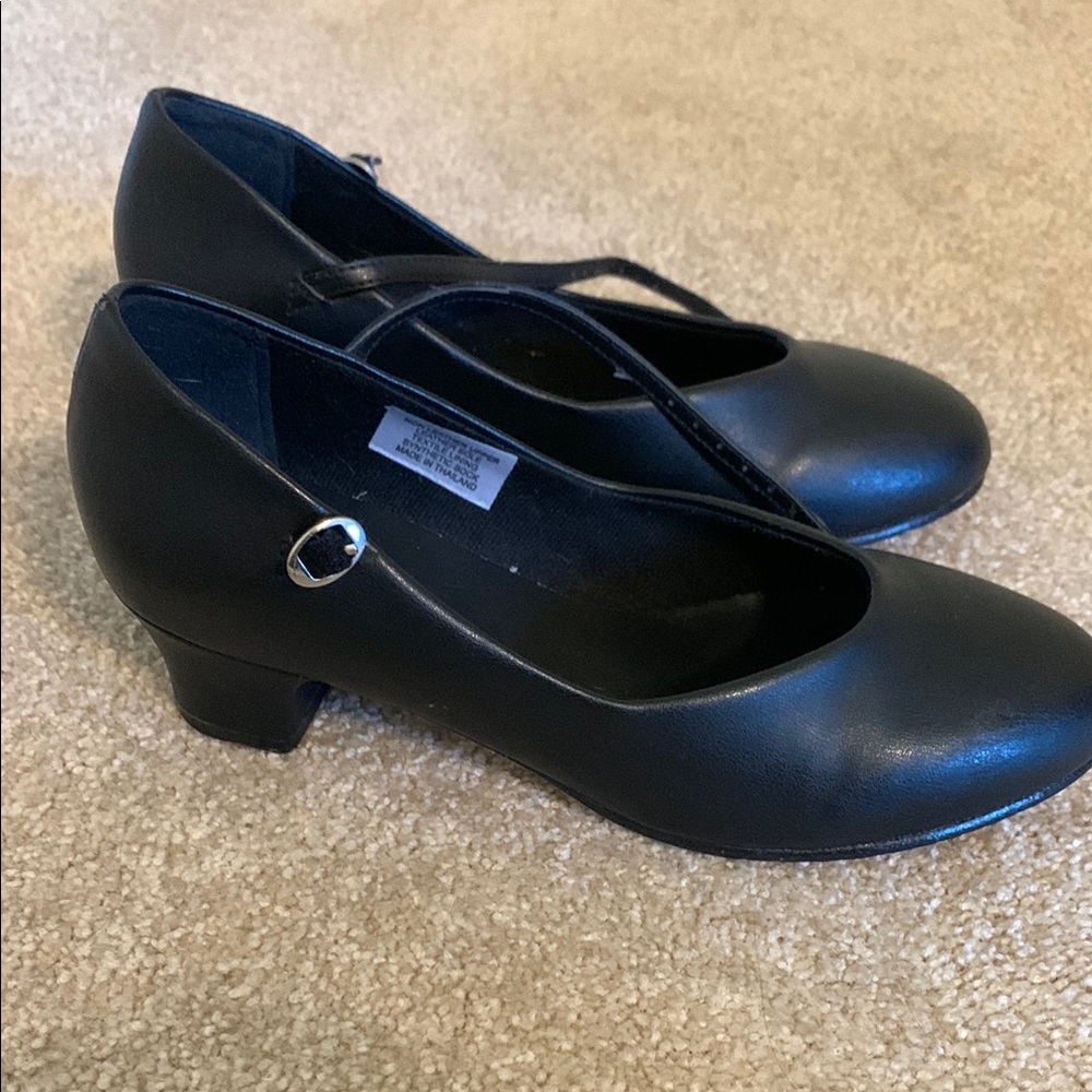 Black Dance Heels with Mary Jane Strap